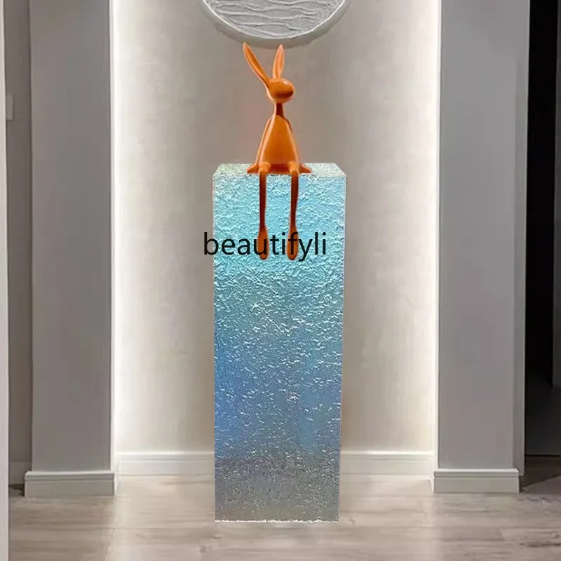 Acrylic colorful living room flower stand corridor entrance platform hotel homestay floor ornament display stand