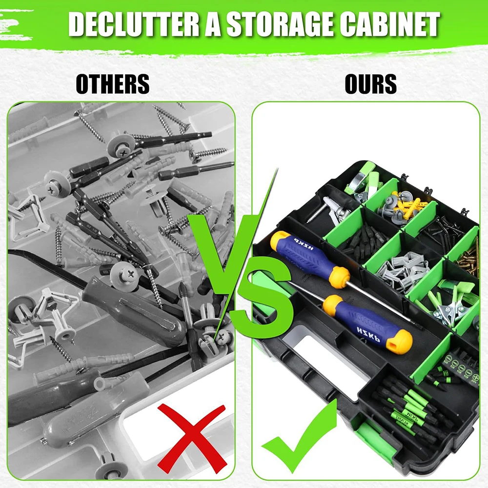 Double-sided Carrying Toolbox Organizer Multipurpose Screw Storage Classifier Parts Plastic Drawer Tools Workshop Storage Boxes