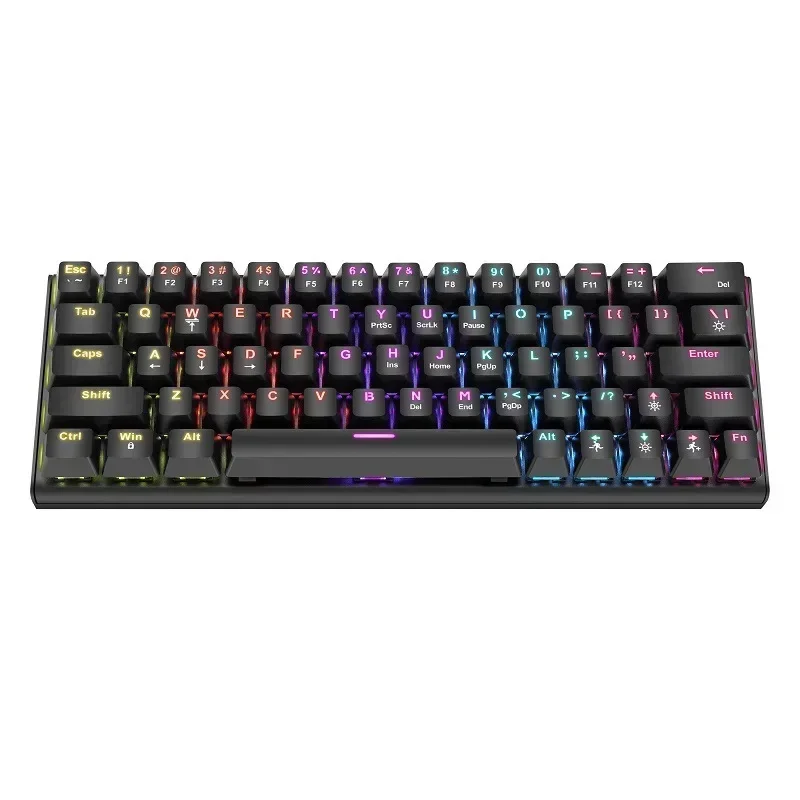 

RGB Backlit Keyboard USB Gaming Mechanical Keyboard Gaming Detachable Cable Efficient Typing Sleek Black Color