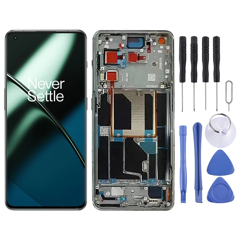 OnePlus 11 Original AMOLED LCD Screen Digitizer Full Assembly with Frame PHB110 CPH2449 CPH2447 Replacement Part for Device Repa