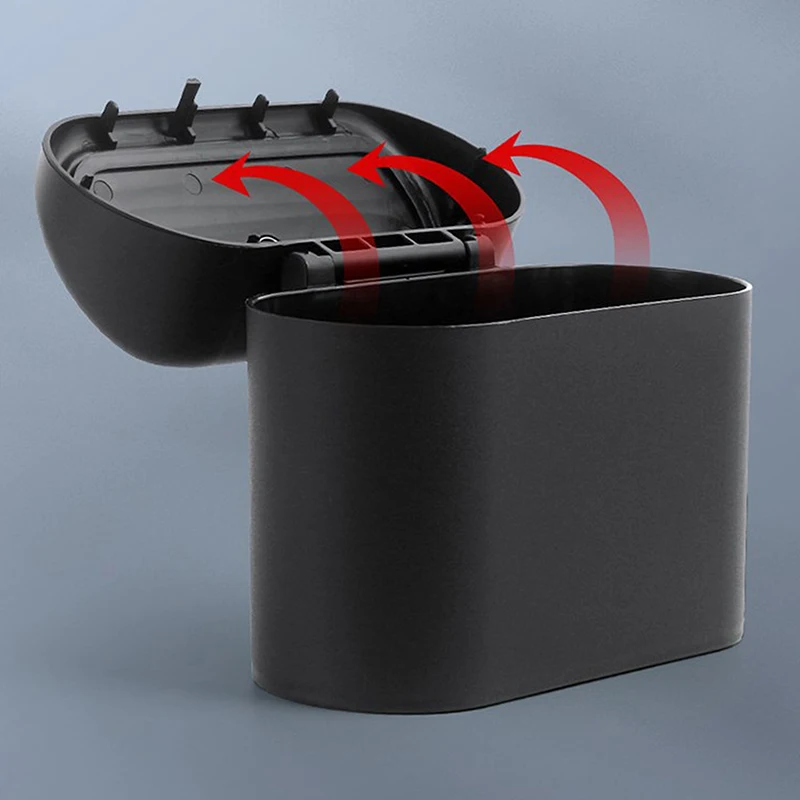 

New Car Interior Trash Bin Mini Storage Case Push Can Dustbin Door Seat Clip Holder Garbage Box Auto Organizer Accessories