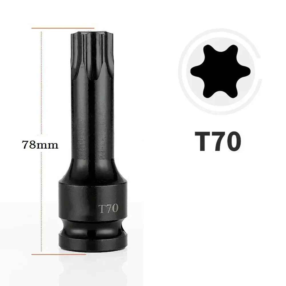 Torx Soquete Bits Polegada Unidade Soquete Adaptador Chave de Fenda Bits T20 T25 T27 T30 T35 T40 T45 T50 T55 T60 T70 T80 Série Peças