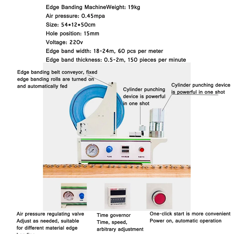 Automatic Edge Banding Punching Machine Punch Diameter Can Be Customized Without Burr Punching Pneumatic Punching Machine