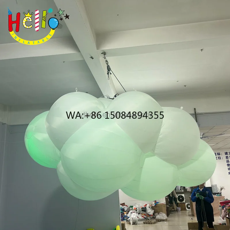 Colorful LED Lighting Inflatable Cloud Balloon for Stage Party Ceiling Decoration