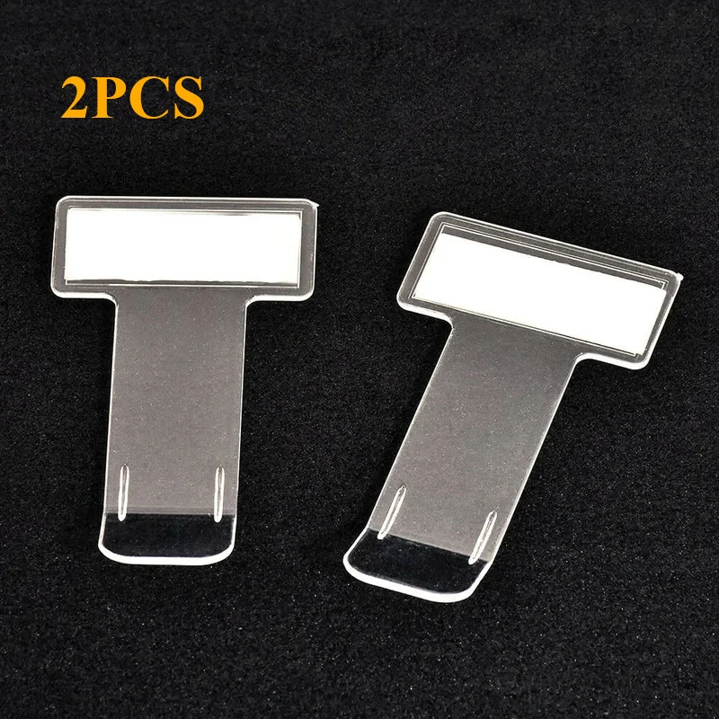 2pcs Auto Windscreen Vehicle Parking Ticket Plastic Clip Universal Accessories Car Receipt Permit Card Holder Clip Sticker