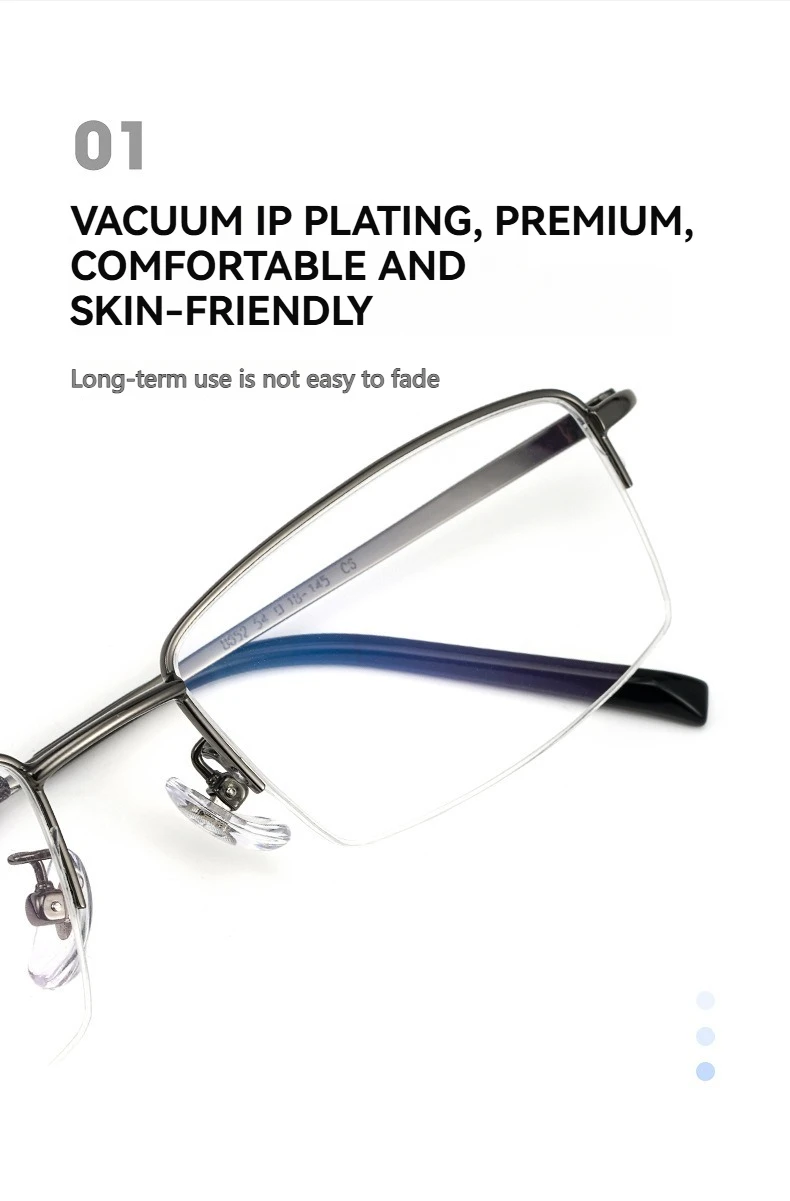 نظارات طبية مخصصة خفيفة للغاية من التيتانيوم النقي شبه بدون إطار لقصر النظر إطارات نظارات فاخرة عالية الجودة للرجال والنساء
