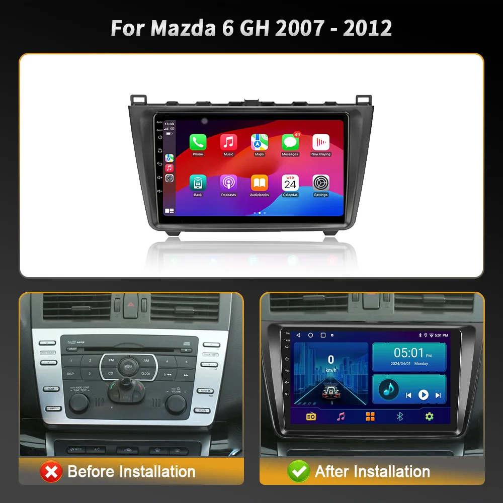 Dla Mazda 6 GH 2007-2012 Radio samochodowe Multimedialny odtwarzacz wideo Nawigacja GPS Multimedialny samochodowy Android Inteligentny ekran systemu