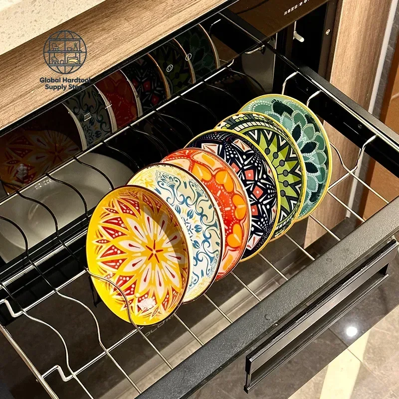 6pcs Ceramic Bohemia Plate Salad Appetizer Serving Dishwasher Oven Microwave Safe for Dried Fruit Desserts And Salads
