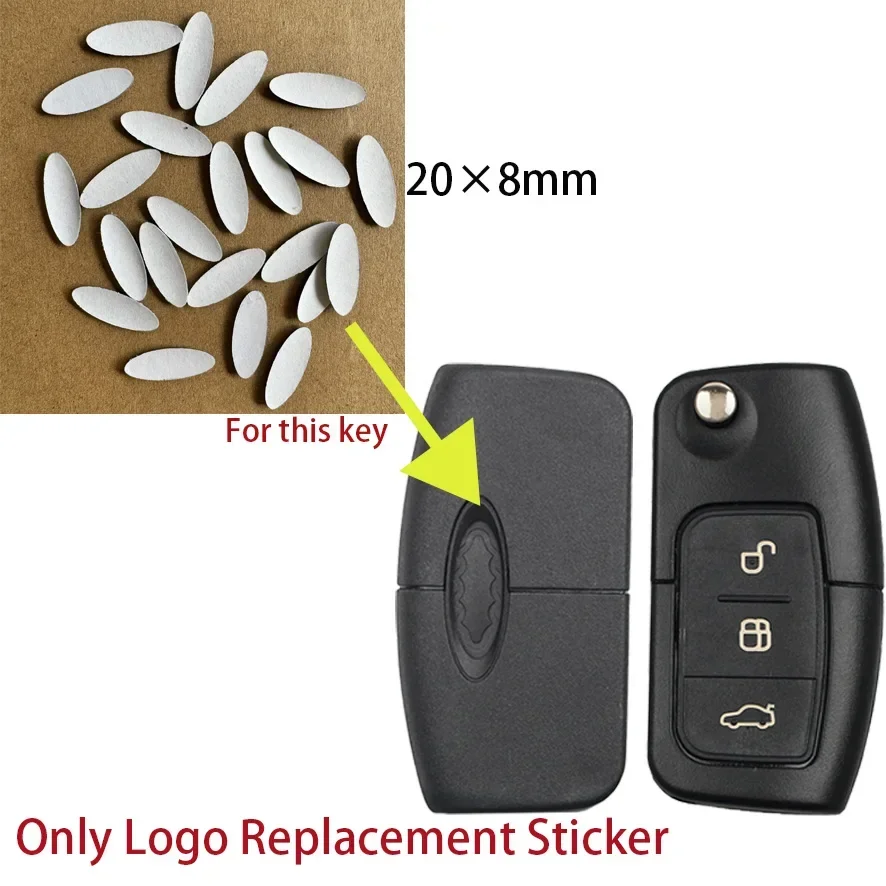 20*8mm emblema fai da te Logo adesivo di ricambio emblema per Ford remote key shell per Ford Focus Mondeo C Max S Max Galaxy Fiesta