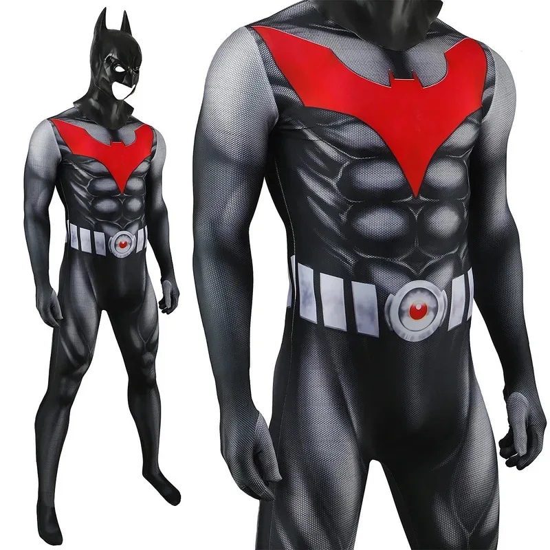 CyBat Man Beyond Cosplay superhéroe Bruce Wayne monos 3D impreso LICRA disfraz de murciélago para niños trajes Zentai disfraz de Halloween