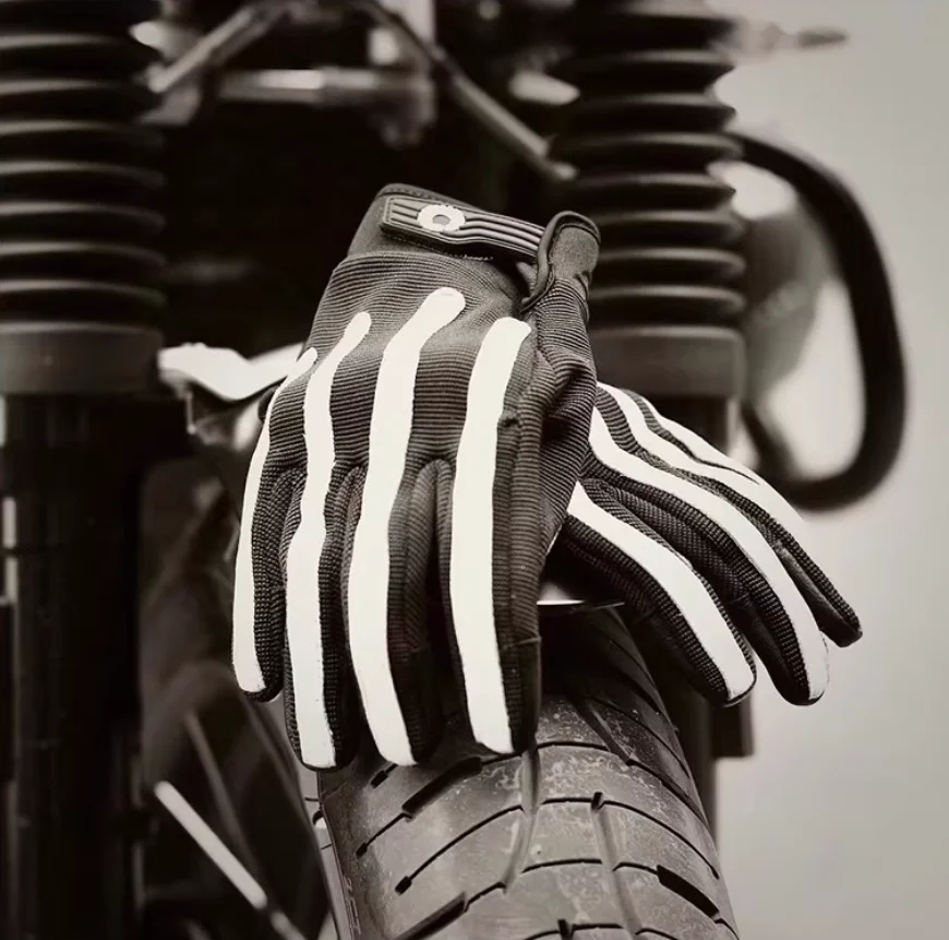 

Uglybros Vintage Gloves Genuine Leather Motorcycle Gloves Short Protective Gloves Motorcycle Racing Hard-Wearing Gloves Size XXL