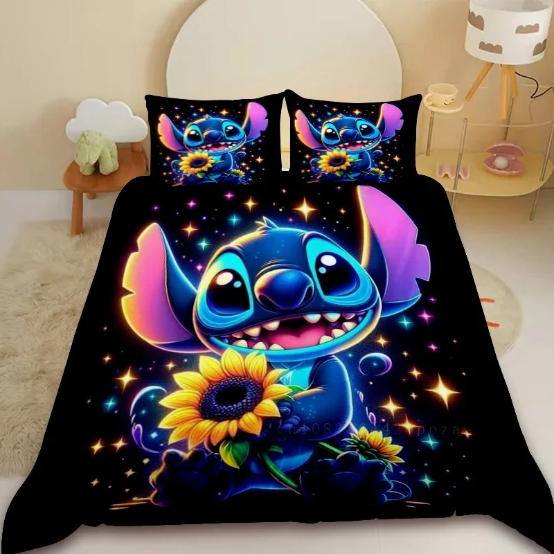 Lilo & Stitch – parure de lit de noël, housse de couette, housse de couette, taie d'oreiller, cadeau d'anniversaire pour filles et garçons adultes