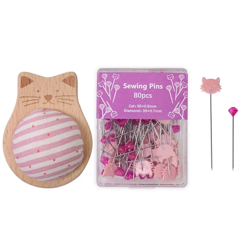 

【THANKSGIVING DAY】Cushion Pin Holder 80 Straight Pins, For Sewing, DIY Craft, Needlework Quilting Home Desktop Handcraft Pincush