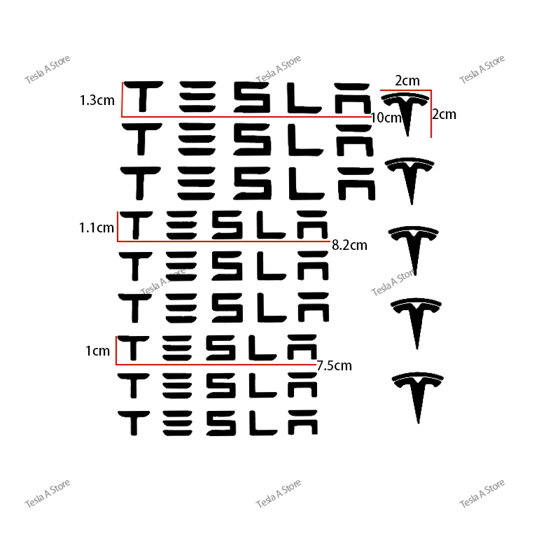 9PCS Car Brake Caliper Sticker Heat Resistant Decal Decoration PVC Sticker Decal Auto Accessories For Tesla Model 3 X S Y P100D