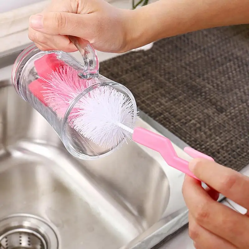 Baby Bottle Brush Long Handle Bottle Washer Dish Cleaner Brushes Flexible Water Bottle Brush For Cleaning Sponge Brush For Cups