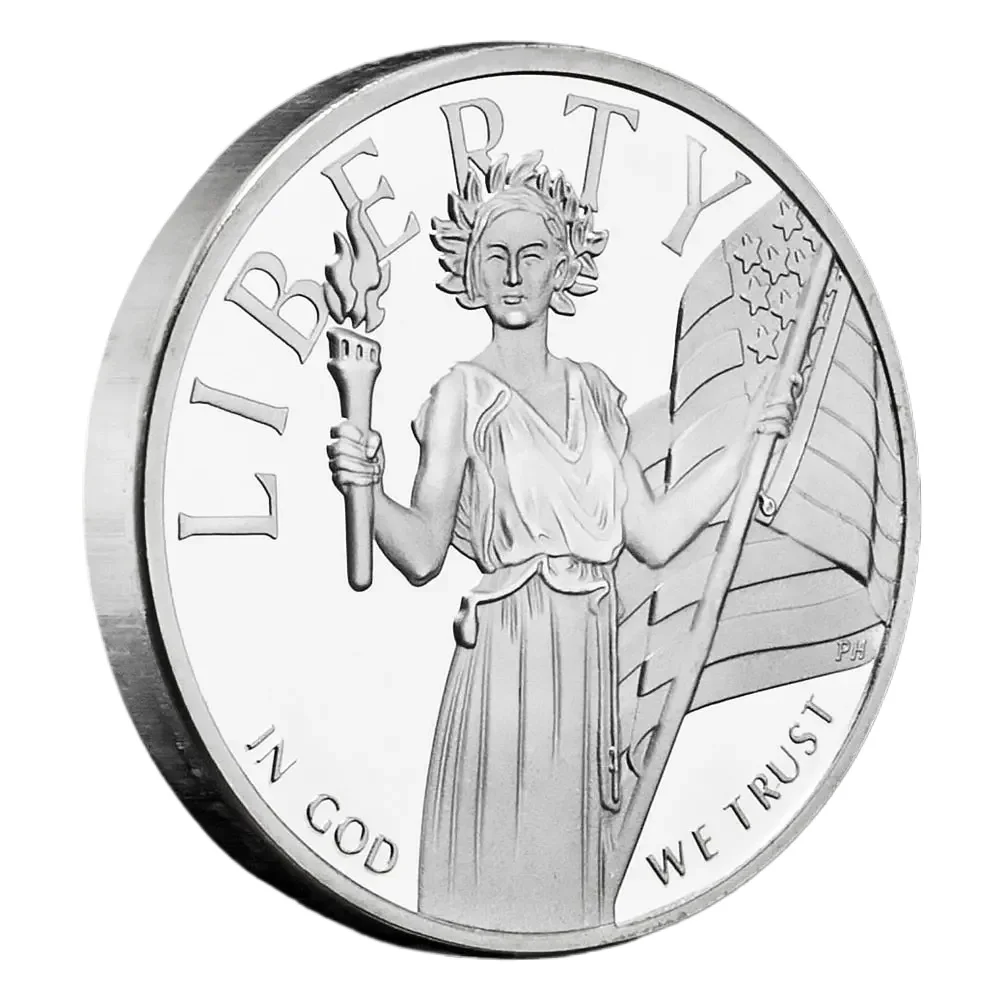 Statue of The Liberty Silvery Plated Souvenir Coin United States of America Collection Coins Collectible Gift