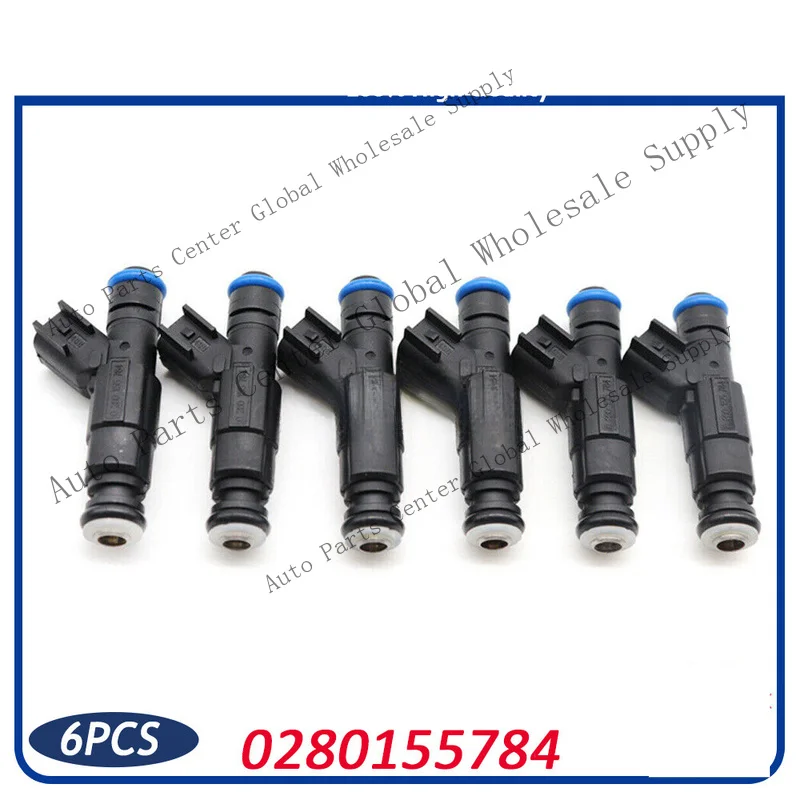 L+ 6x 4-Hole Upgrade For 1999-2004 4.0L Jeep Cherokee 0280155784 Fuel Injectors