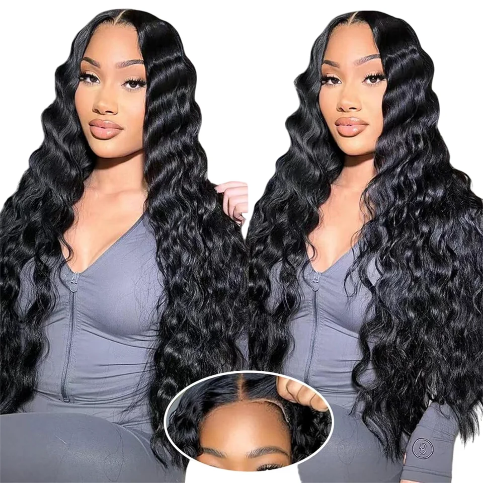 

Wear And Go Deep Wave Human Hair Wigs Preplucked 200% 30inch 5x5 HD Pre Cut Lace Deep Wave Glueless Wigs Human Hair Easy To Wear