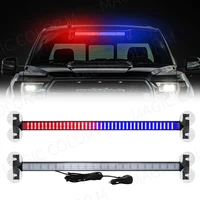 Luces LED estroboscópicas de policía para parrilla de emergencia automática, lámpara de advertencia, barra de parabrisas de 80 led, linterna para consejo de tráfico, accesorios para coche