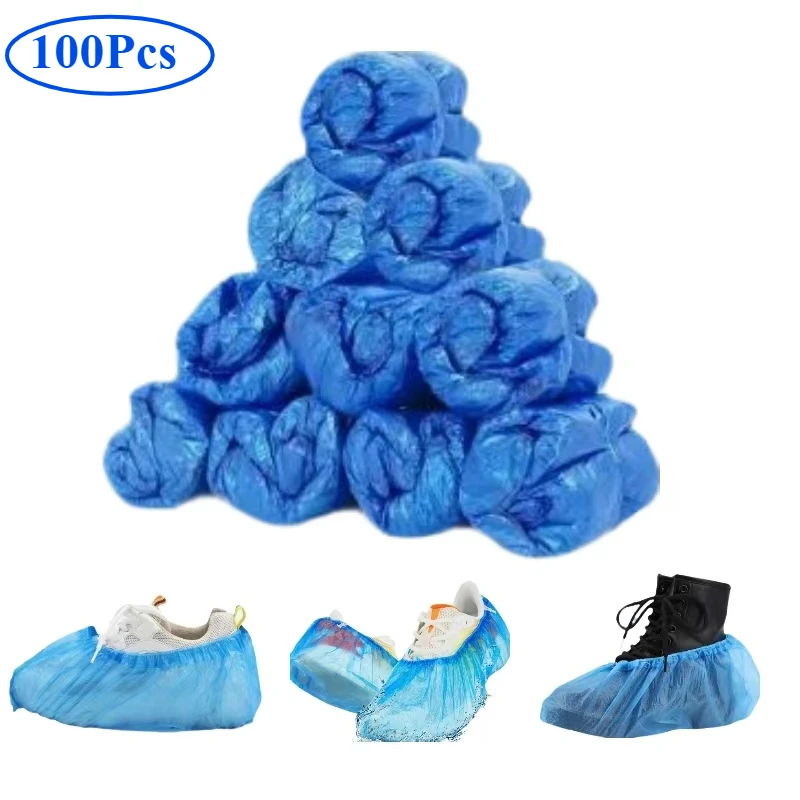 100Pcs Durable Waterproof Shoe Covers DisposableTear-Resistant Floor Protective Overshoes Convenient For Daily House Cleaning