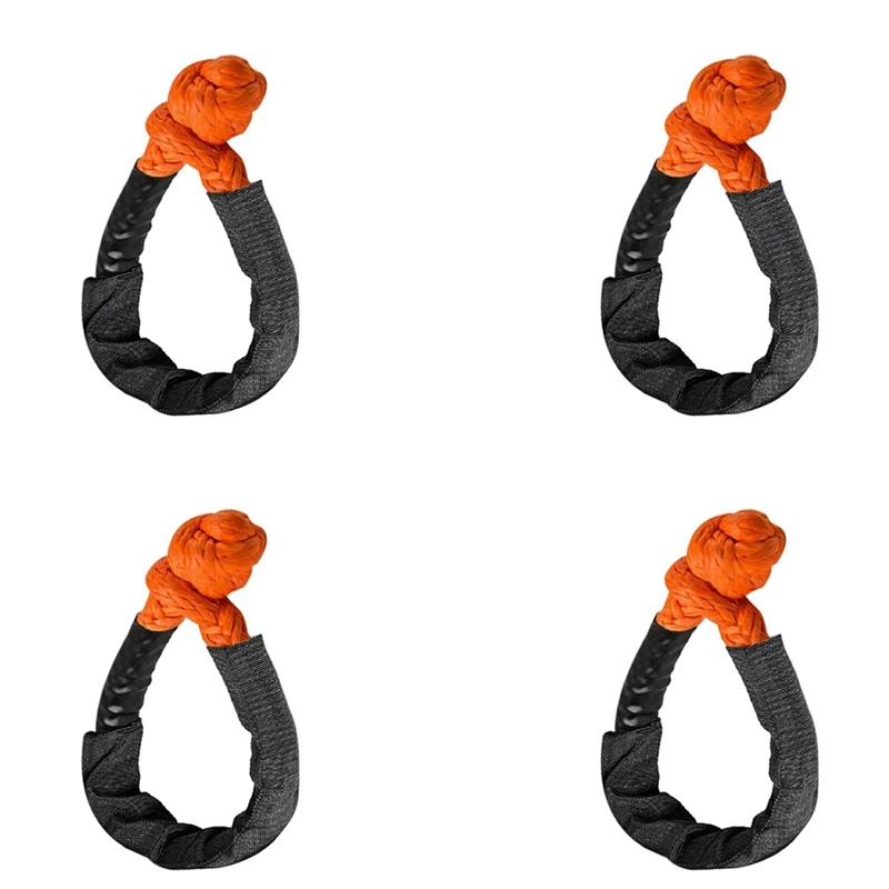 4X 1/2 Inch X 22 Inch Car Soft Shackle Rope Tow Rope Off Road Winch Pulley Cable Hook For Off-Road Recovery ATV UTV