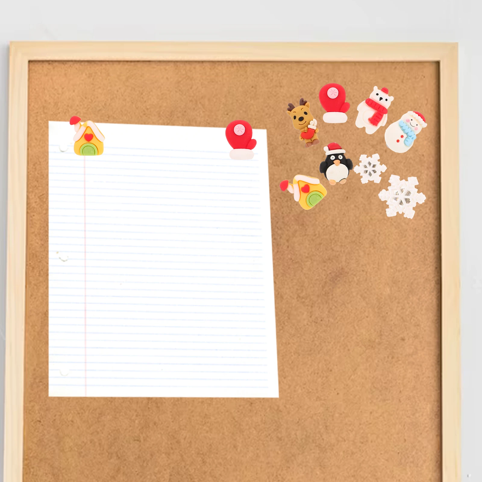 

80pcs Christmas Theme Thumb Tacks Resin Metal Multi-Function Decorative Push Pins For Bulletin Board Map Marker Photo Wall