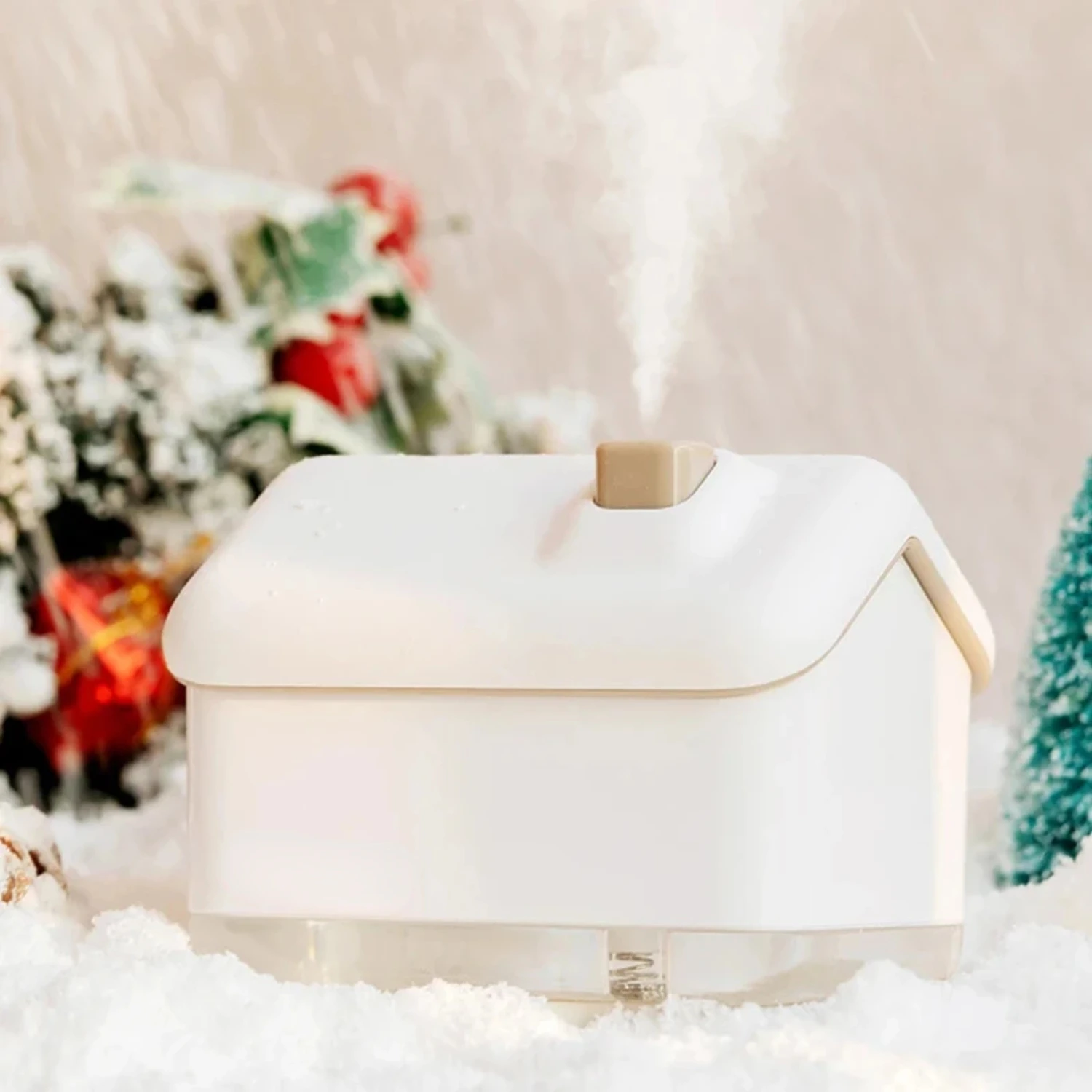 

Snow House Air Humidifier Aromatic 300ml Mini Diffuser Ultrasonic Atomizer Colorful Light Desktop Aromatherapy Machine