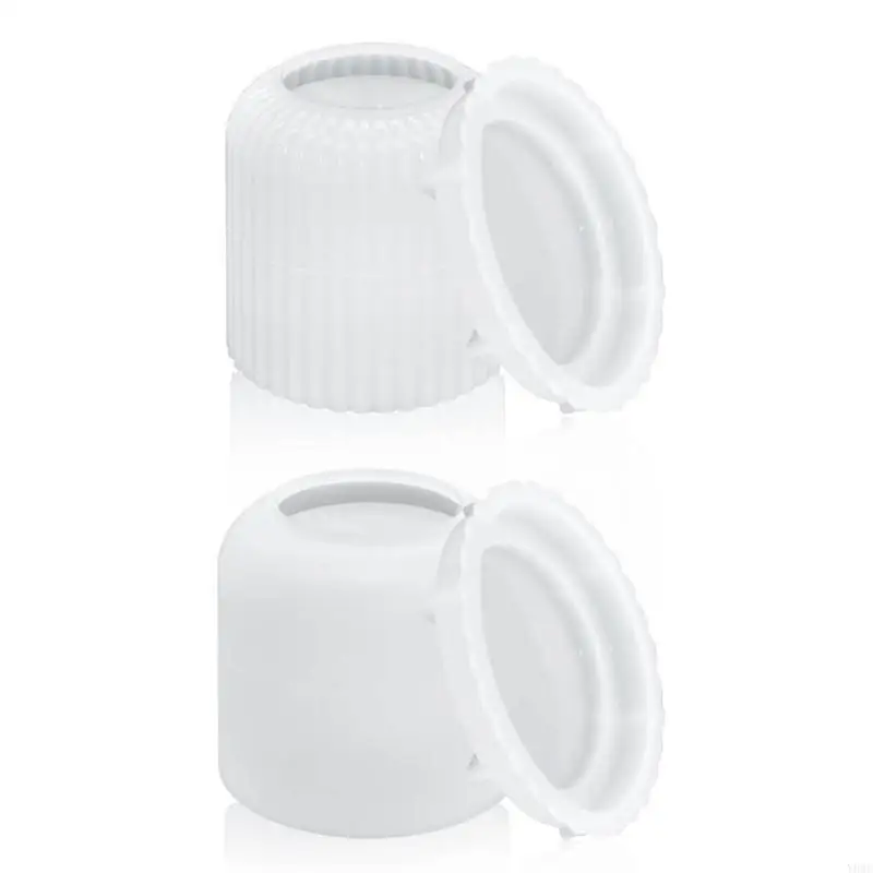 Y08C 2 Pieces Cup Silicone Mold with Lid Silicone Clay Moulds Flower Pot Molds