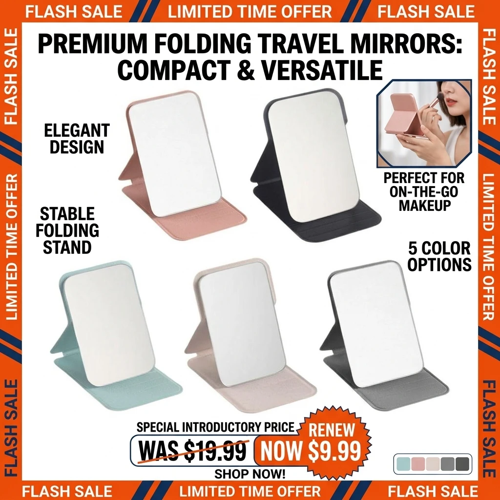 Aliexpress 10.8*7cm Portable Handheld Mini Makeup Mirror, Dormitory Tabletop And Office Use, Adjustable And Portable Folding Mirror - Aliexpress Deal