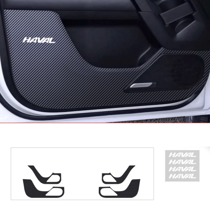 For Haval Dargo 2023 2022 2021 Door Anti Kick Pad Protection Stickers Carbon Fiber Inner Side Edge Film Car Accessories