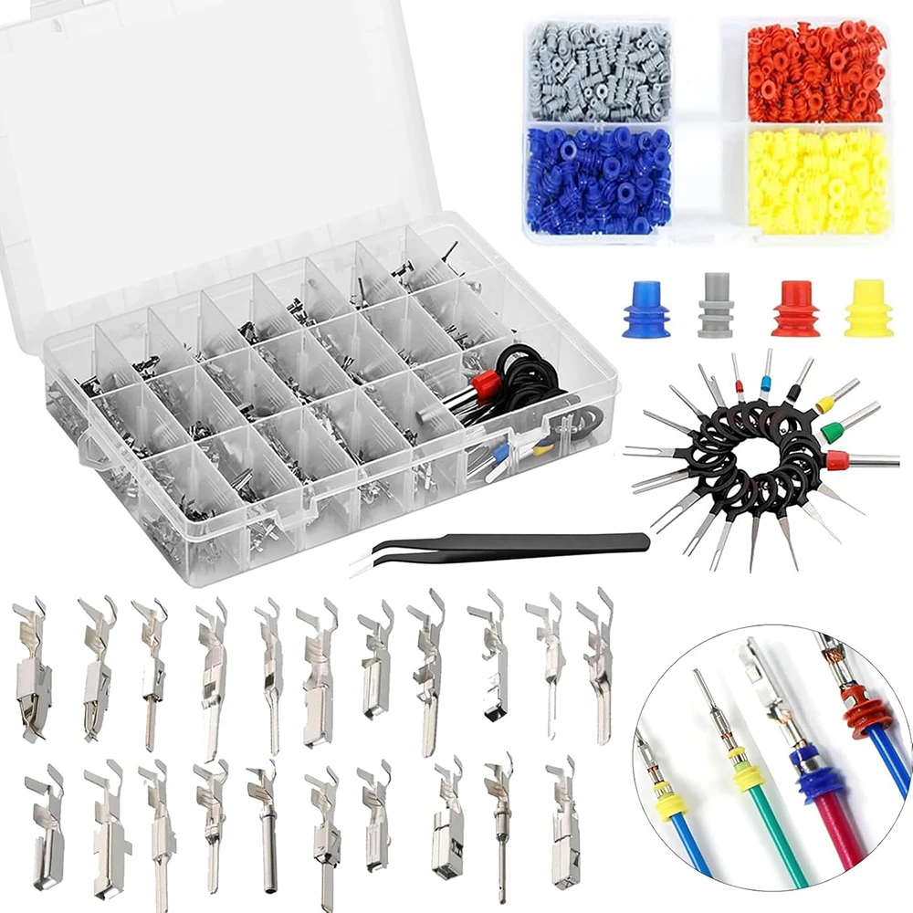 

799 pin terminal 1/1.5/1.8/2.2/2.8/3.5mm sealed automotive connector disassembly male and female crimping pin non insulated plug