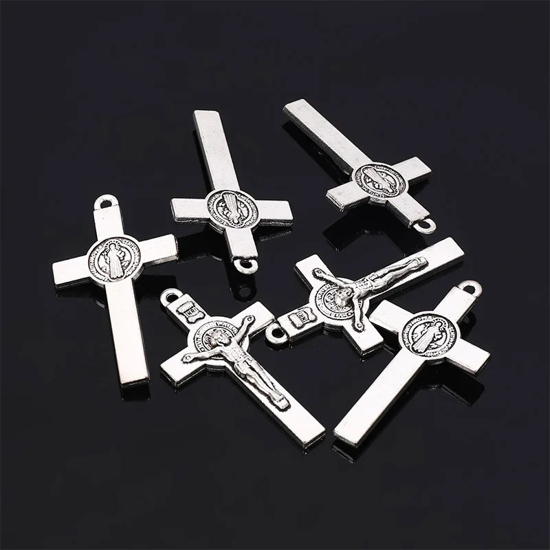 10pcs/Vintage Christian Catholic Porous Connector Virgin Mary Holy Cross Holy Grail Charm DIY Jewelry Craft Accessories