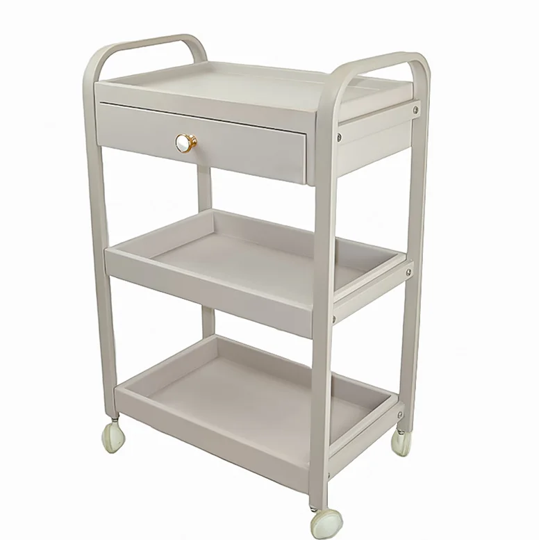Hair Salon Trolley Multifunctional Beauty Salon Barber Shop Storage Trolley Mobile Hair Station SPA Salon Makeup Tool Cart