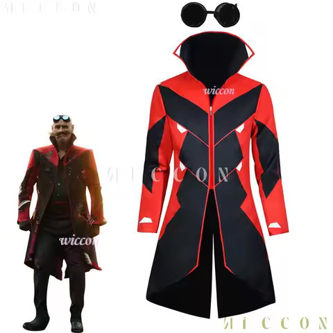 Sonic3 Anime Hedgehog 2 Dr Eggman Cosplay Jacket Glasses Trench Costume Men Ivo Robotnik Trench Uniform Party Mens Expo disfraz