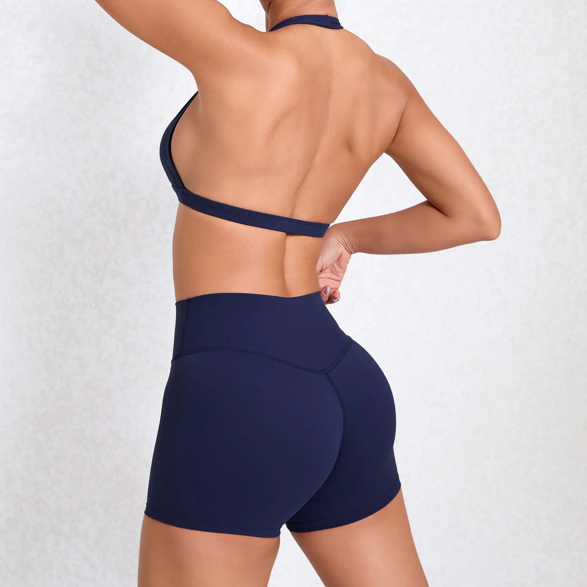 

2PCS Yoga Sets High Waist Yoga Shorts Sports Bra High Waist Short Sets Push Up Running Athletic Wear Women Gym Workout Clothes