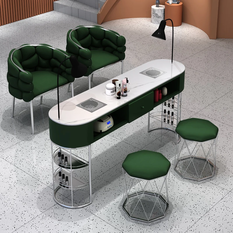 Mesa de manicura de diseño de uñas, mostrador de recepción, Mesa de manicura de oficina, Mesa de técnico, muebles de salón de Manicura YN50MT