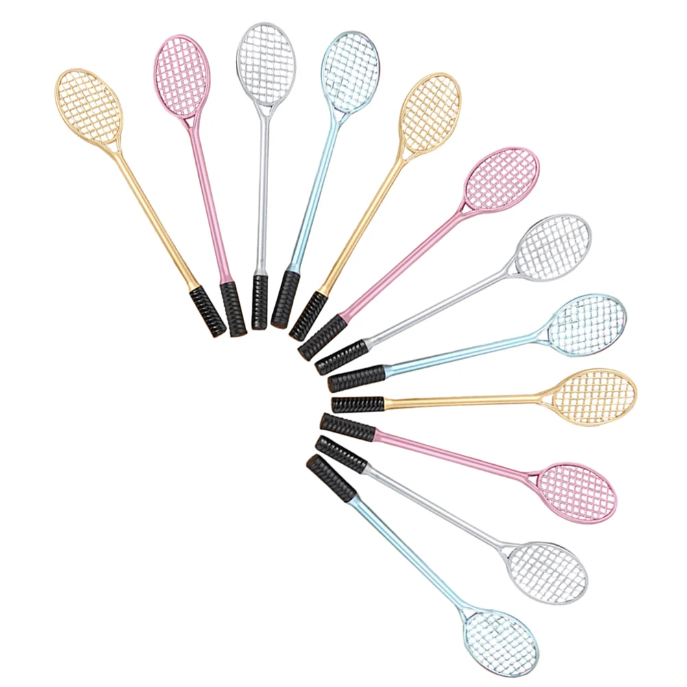 

12 Pcs Badminton Racket Gel Pen Smooth Writing Student Office School Gift Cute Bulk Kids Plastic Cartoon Child