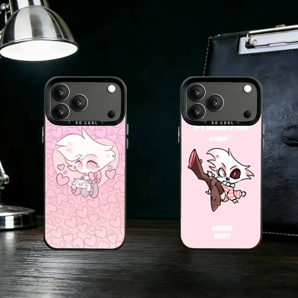 

A-Angel Dust H-Hazbin H-Hotel Phone Case Color Silver Shell For IPhone 17 16 15 14 13 12 11 Pro Max Plus