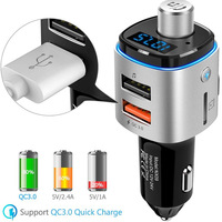 BC42 Car Mp3 Bluetooth Player Car Charger Fast Charge Dual USB Car Bluetooth Hands-Free FM Transmitter