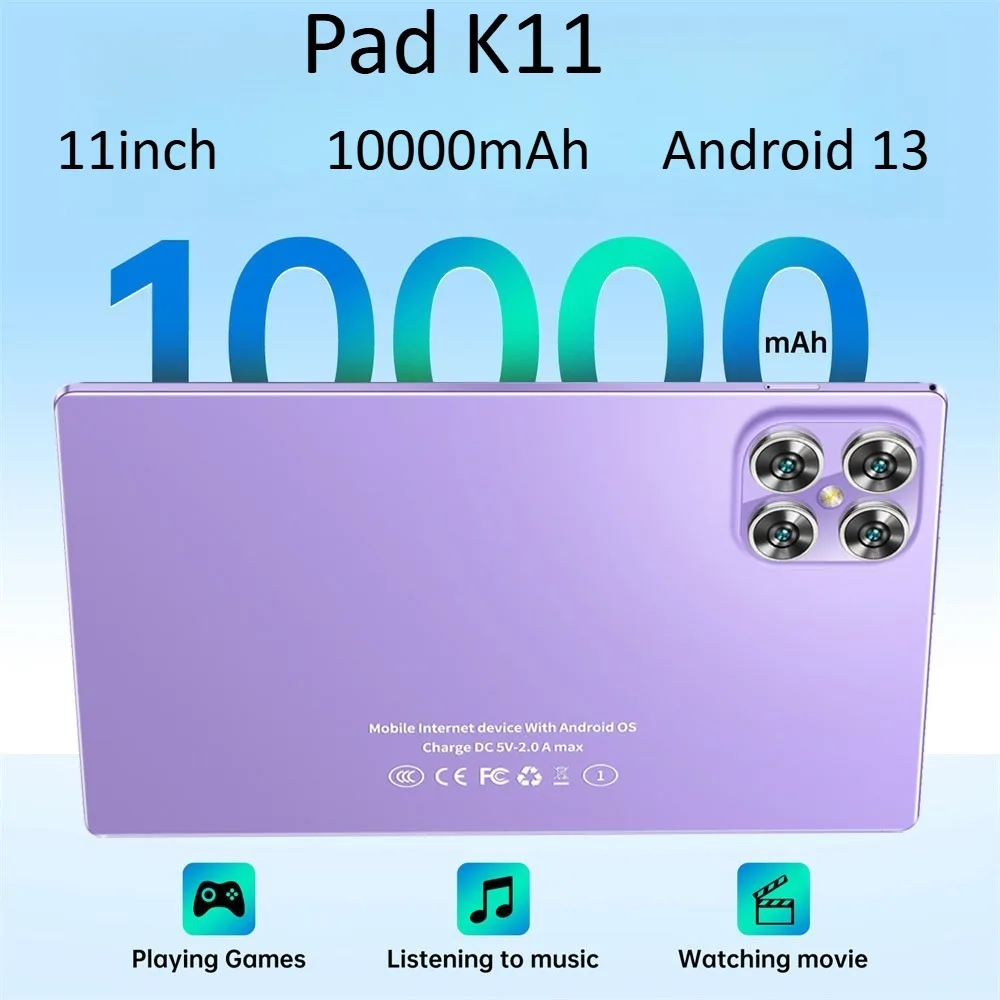 

Новый Pad K11 Оригинальный 11-дюймовый планшет 5G Dual Sim Android 13 Tab 10000 мАч Дешевые планшеты ПК для детей с клавиатурой ноутбука
