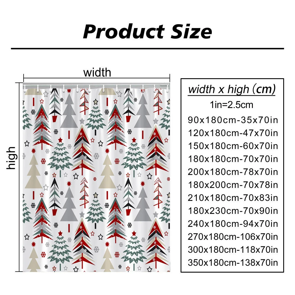 욕실용 크리스마스 샤워 커튼, 거실용 빈티지 샤워 커튼, 소박한 크리스마스 농가 샤워 커튼