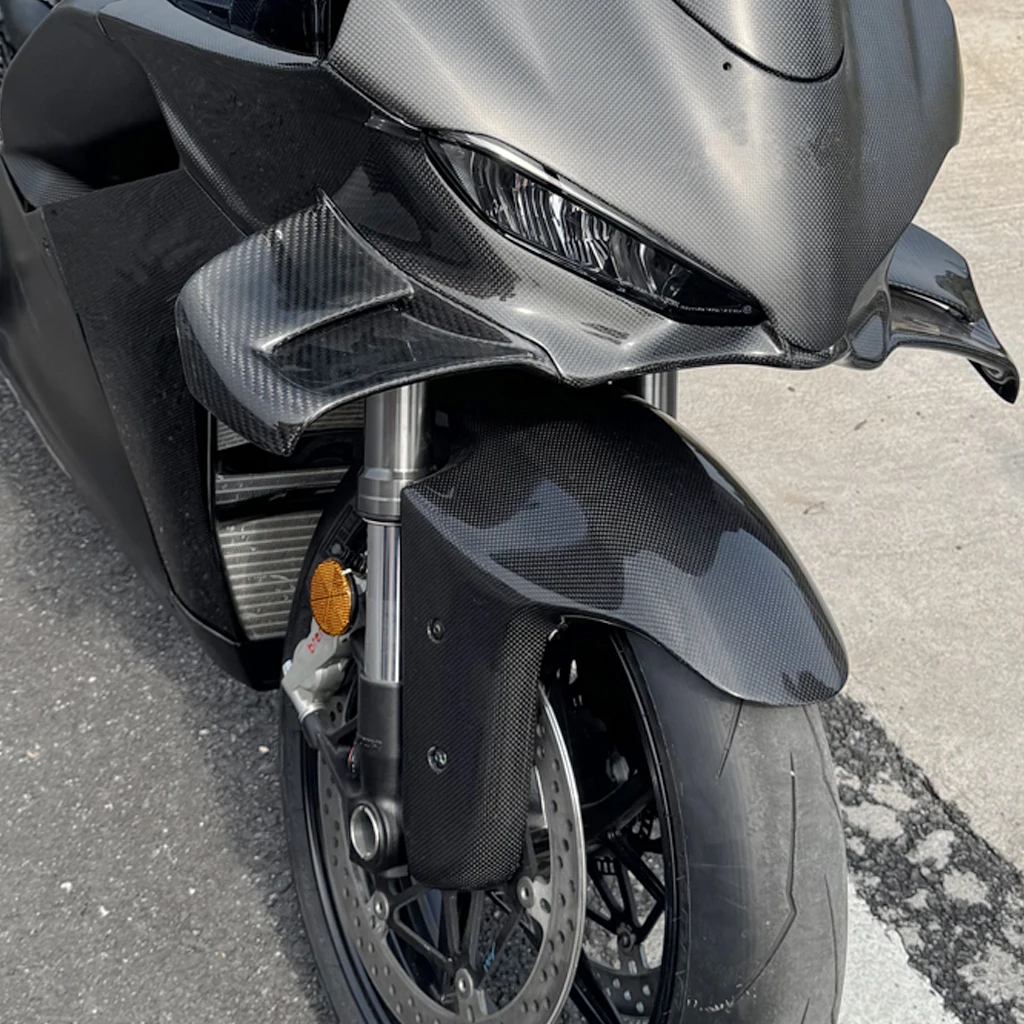 

For DUCATI Panigale V4 V4S 2025 2026 Carbon Fiber Winglets Motorcycle Winglet Air Deflector Kit Fixed Wings Spoiler Accessories