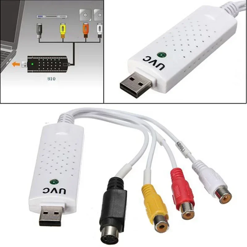 

NEWBEasycap USB 2.0 Easy Cap 4 Channel Audio Video Capture Card Easier Cap Adapter TV DVD VHS DVR Capture For Win10/7/8/XP/Vista