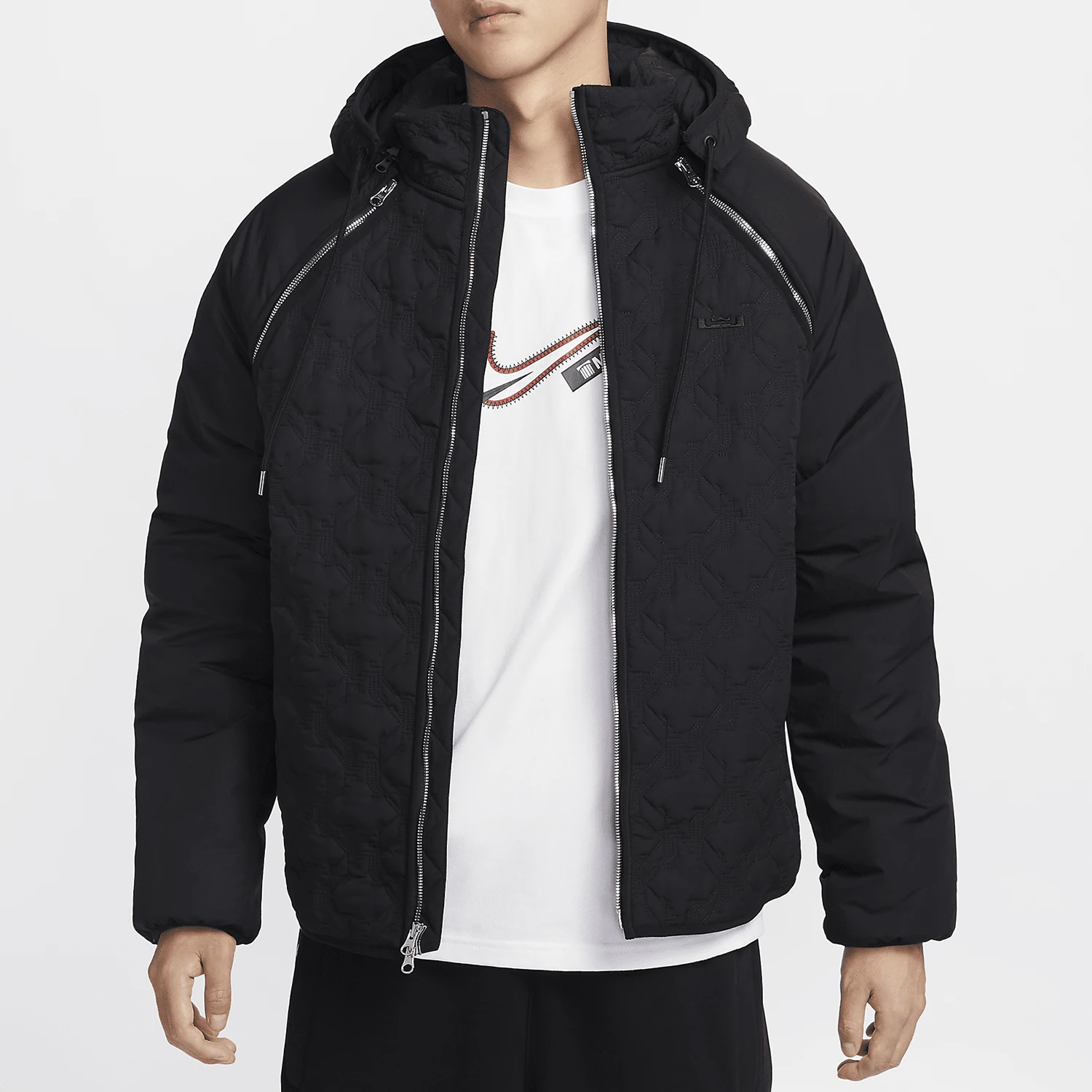 Nike genuine autumn new men's loose hooded warm basketball cotton jacket FZ1033-010