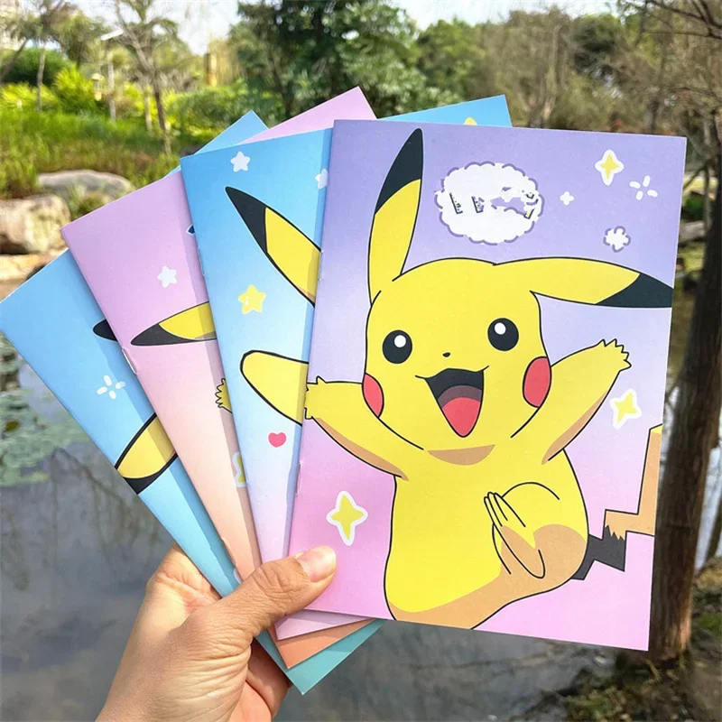 Pokemon Anime Pikachu Notebook Kawaii Pikachu Diary Booklet Cartoon Student Writing Book Stationery School Supplies Child Gifts