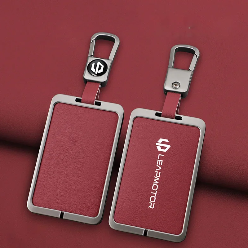 

Автомобильный смарт-карта NFC, чехол для ключей для Leapmotor C10 C11 C16, кожаный защитный держатель из цинкового сплава, Kychain, автоаксессуары