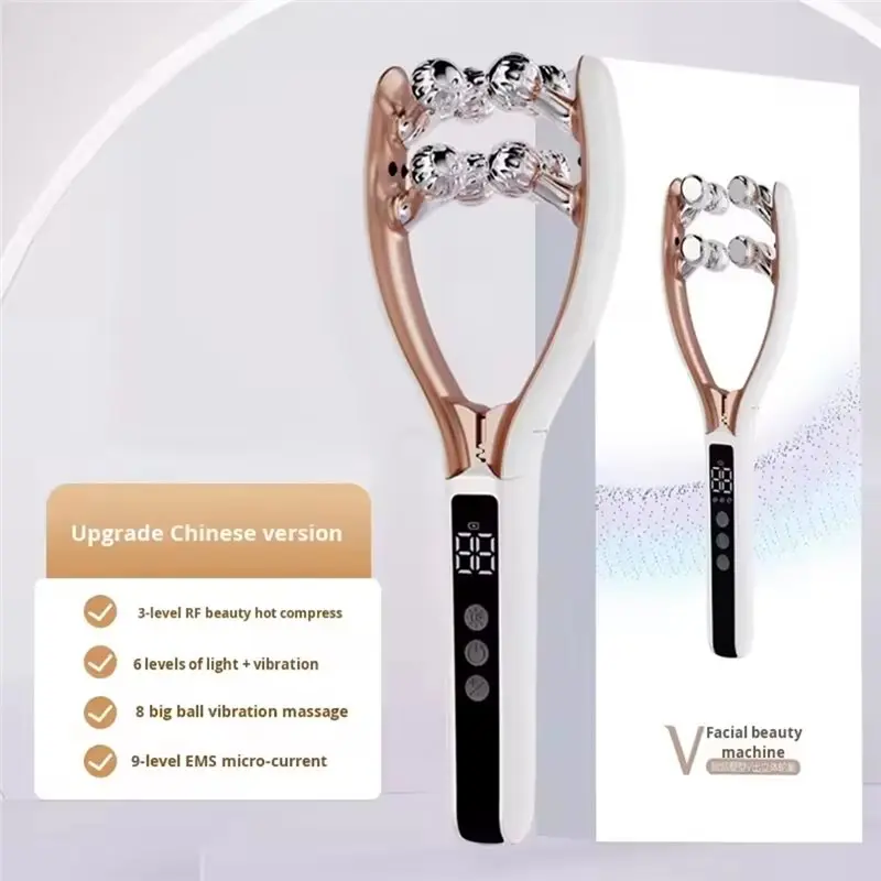 AB68 New Adjustable Double Chin Reducer Roller Skin Tightening Arms Legs Massager Suitable For Daily Skin Care Routine