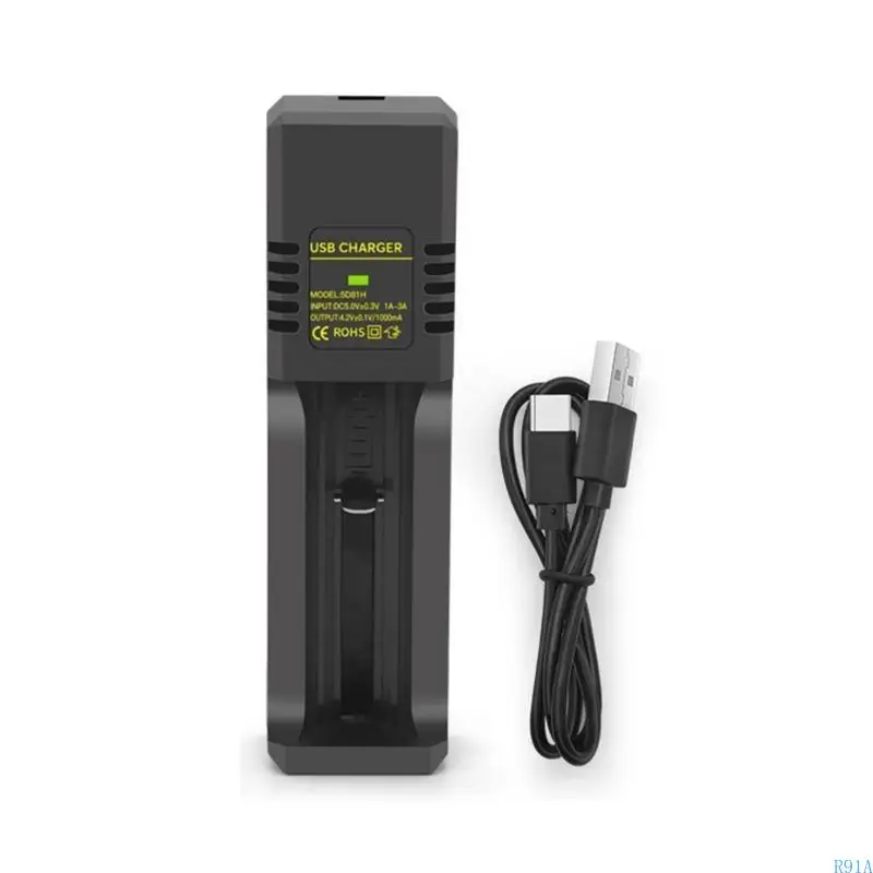 R91A 1 قناة محول شاحن البطارية 1-bay شحن الدفعة نوع الدعم C & USB