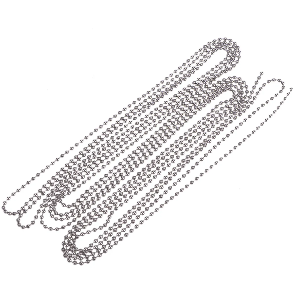 Cadena de Bolas de Acero Inoxidable de 3 Metros y 3.2mm con 10 Conectores a Juego, Ideal para Placas de Identificación de Perros, Colgantes de Botellas y Letras