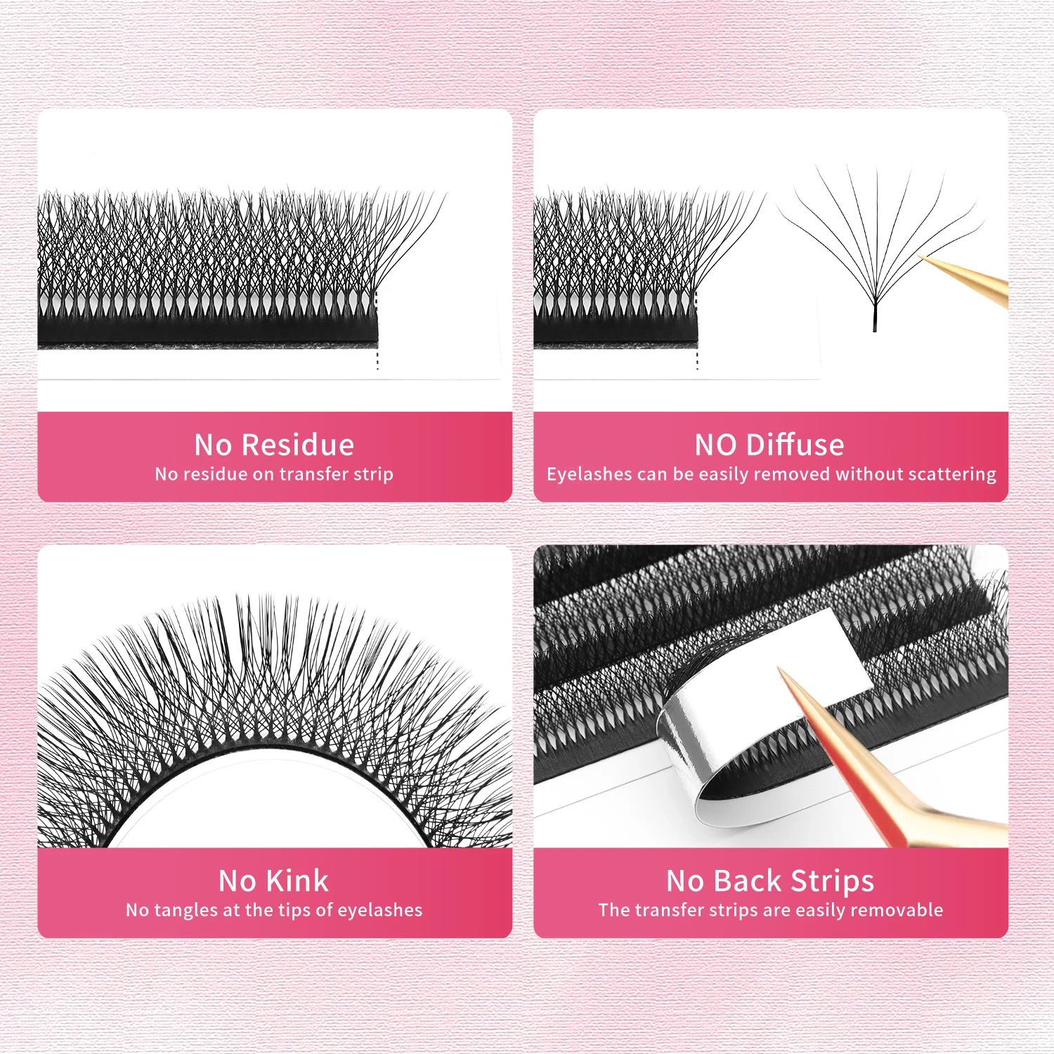 XIUSUZAKI 9D W Wimpern Schwarz Braun Vorgefertigte Fächer Wimpernverlängerungen Natürlich Weich Individuelles Volumen Falsche Wimpern Make-up-Tools